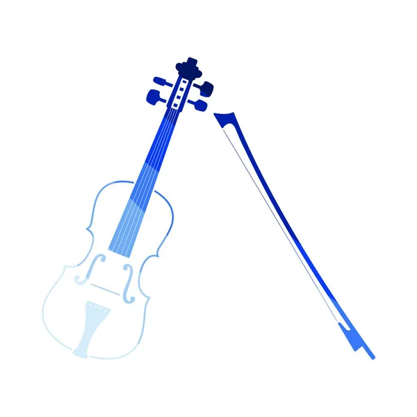 Violin Icon Flat Color Design Vector Illustration — Stock Vector