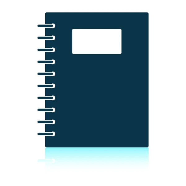 ペンのアイコンと練習帳 影反射設計 ベクトル図 — ストックベクタ