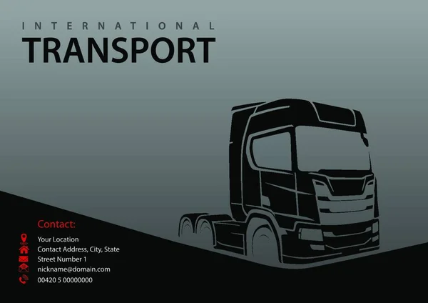 Sylwetka Ciężarówki Szarym Tle Abstrakcyjna Ilustracja Projektowania Graficznego Wizytówka Lub — Wektor stockowy