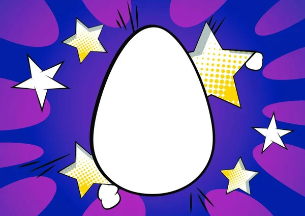 Vektorové Kreslené Prázdné Velikonoční Vajíčko Ilustrovaná Dovolená Pozadí Komiksu — Stockový vektor