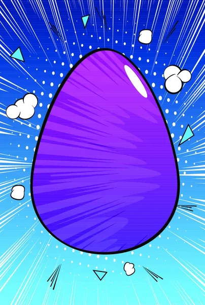Vektör Karikatür Renkli Paskalya Yumurtası Çizgi Roman Arka Planında Resimli — Stok Vektör