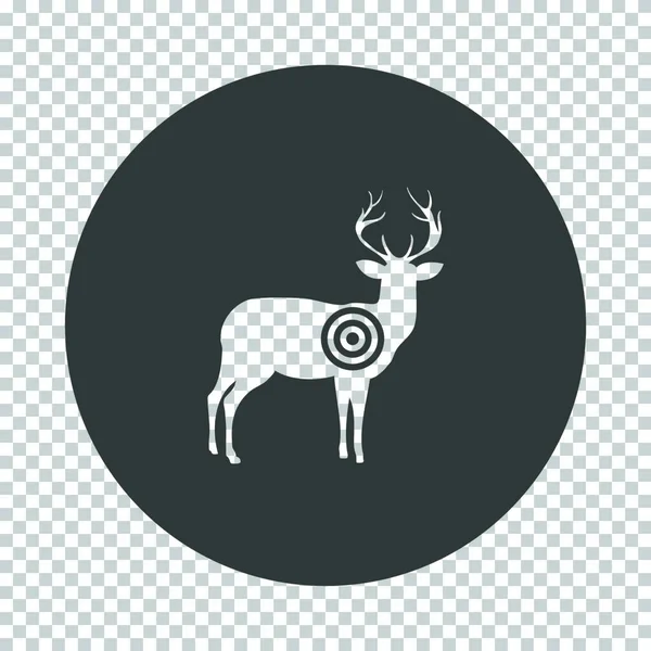 Hirschsilhouette Mit Zielsymbol Subtrahieren Sie Schablonendesign Auf Dem Tranparenzraster Vektorillustration — Stockvektor