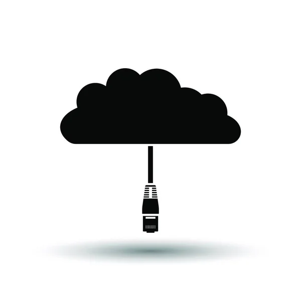 Network Cloud Icon Negro Sobre Fondo Blanco Con Sombra Ilustración — Vector de stock