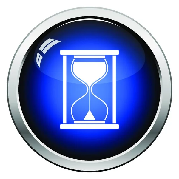 Hourglass Icon Glossy Button Design Vector Illustration — Stock Vector