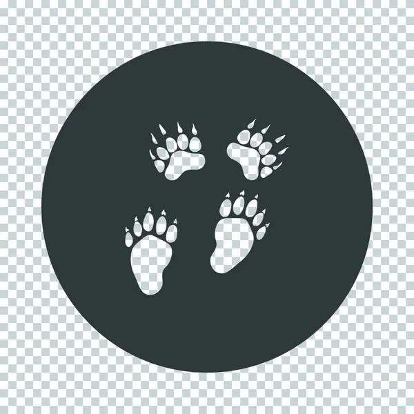 Bear Trails Icoon Verwijder Het Stencil Ontwerp Tranparency Grid Vector — Stockvector