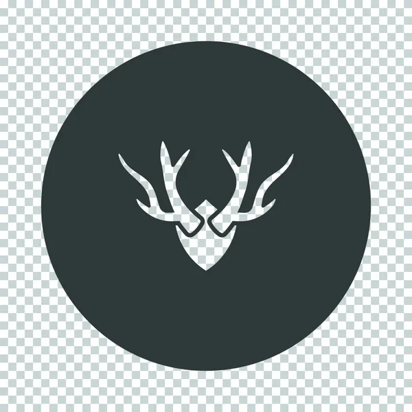 Deer Antlers Icon Subtract Stencil Design Tranparency Grid Vector Illustration — Stock Vector