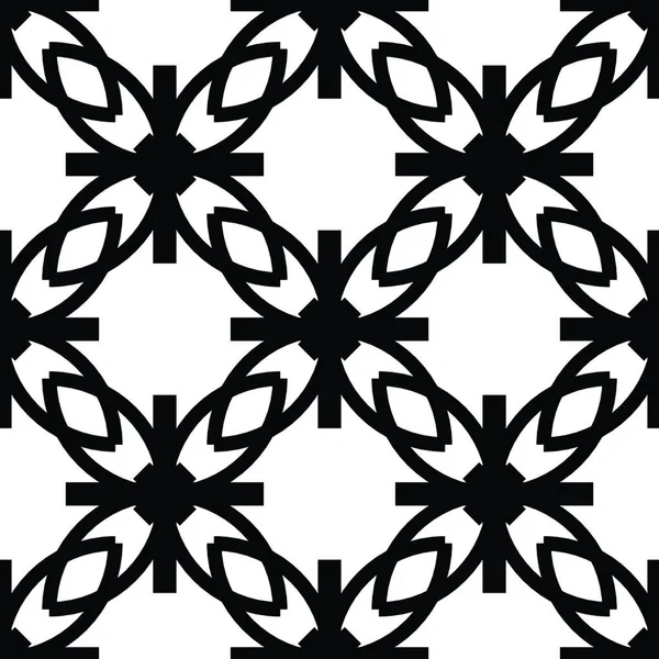 Бесшовный Геометрический Черно Белый Абстрактный Рисунок — стоковый вектор