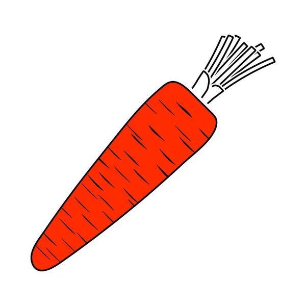 Icono Zanahoria Línea Delgada Con Diseño Relleno Naranja Ilustración Vectorial — Vector de stock