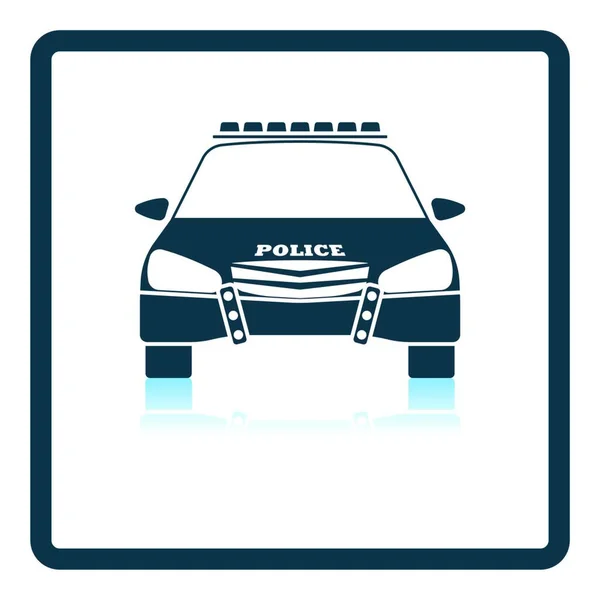 Police Icon Front View Square Shadow Reflection Design Vector Illustration — Stock Vector