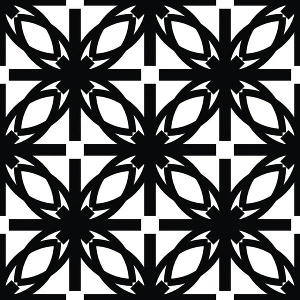 Kusursuz Geometrik Siyah Beyaz Soyut Desen — Stok Vektör