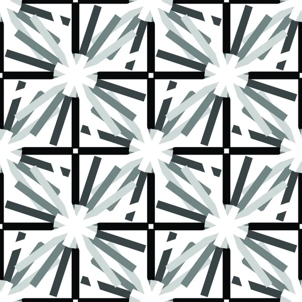 Бесшовный Геометрический Черно Белый Абстрактный Рисунок — стоковый вектор