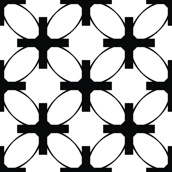 Seamless Geometric Black White Abstract Pattern — Stock Vector