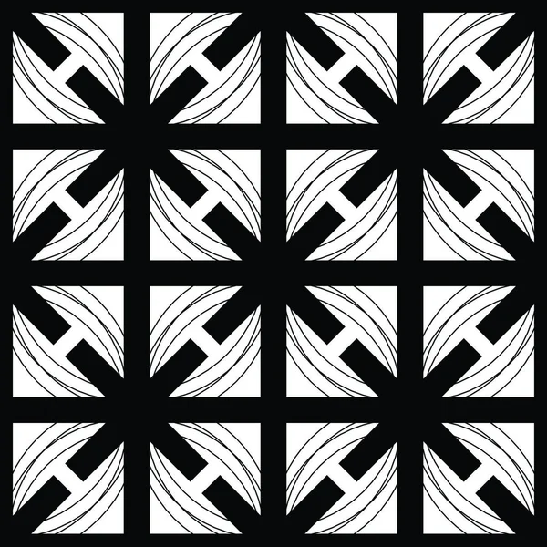 Nahtlose Geometrische Schwarz Weiß Abstrakte Muster — Stockvektor