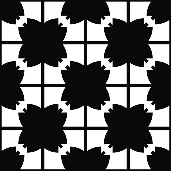 Nahtlose Geometrische Schwarz Weiß Abstrakte Muster — Stockvektor