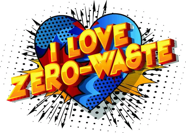 Zero Waste Phrase Style Illustrée Vectorielle Sur Fond Abstrait — Image vectorielle