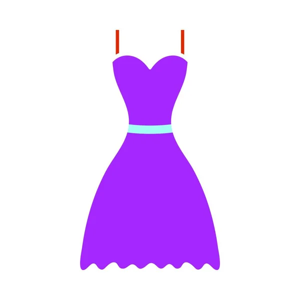 Dress Icon Плоский Дизайн Цвета Векторная Миграция — стоковый вектор