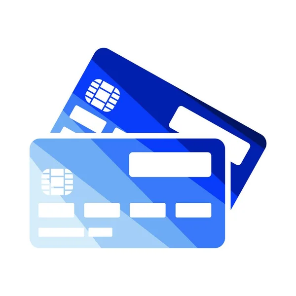 Εικονίδιο Πιστωτικής Κάρτας Επίπεδη Σχεδίαση Χρωμάτων Εικονογράφηση Διανύσματος — Διανυσματικό Αρχείο