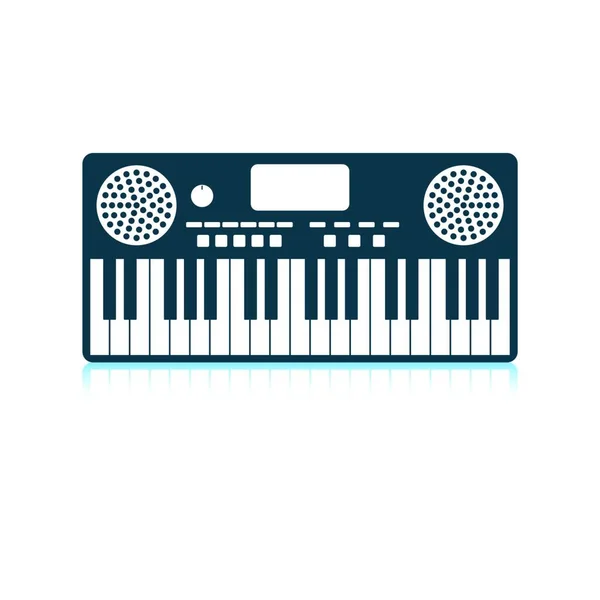 Müzik Synthesizer Simgesi Gölge Yansıma Tasarımı Vektör Çizim — Stok Vektör