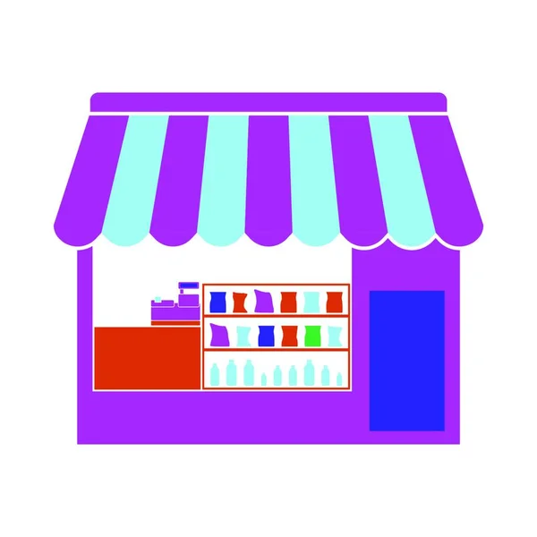 Icono Tienda Campaña Diseño Color Plano Ilustración Vectorial — Vector de stock