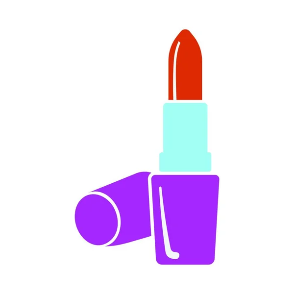 Lippenstift Ikoon Vlakke Kleur Ontwerp Vector Illustratie — Stockvector