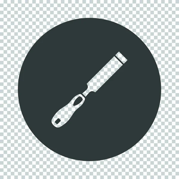 Chisel Icon Subtract Stencil Design Tranparency Grid Vector Illustration — Stock Vector