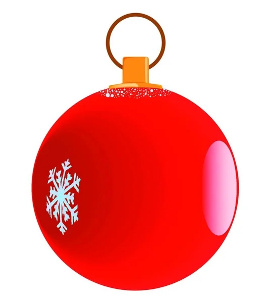 Uma Bola Decorativa Natal Vermelho —  Vetores de Stock