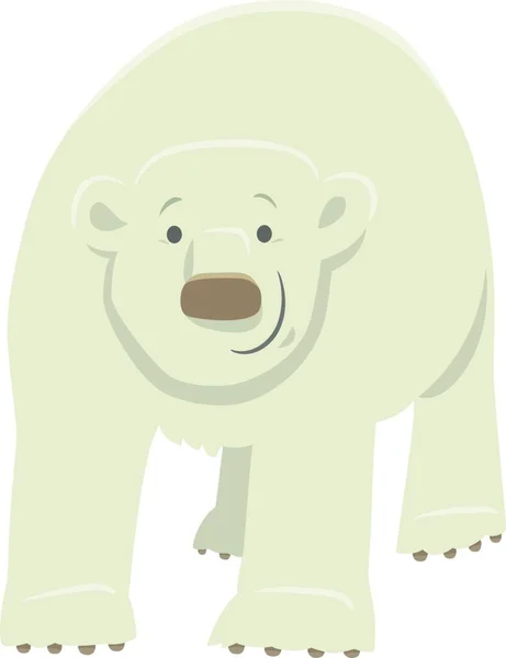 Cartoon Illustration Funny Polar Bear Wild Animal Character — стоковый вектор