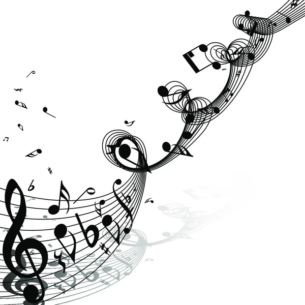 Diseño Musical Music Staff Elements Treble Clef Notes Copy Space — Vector de stock