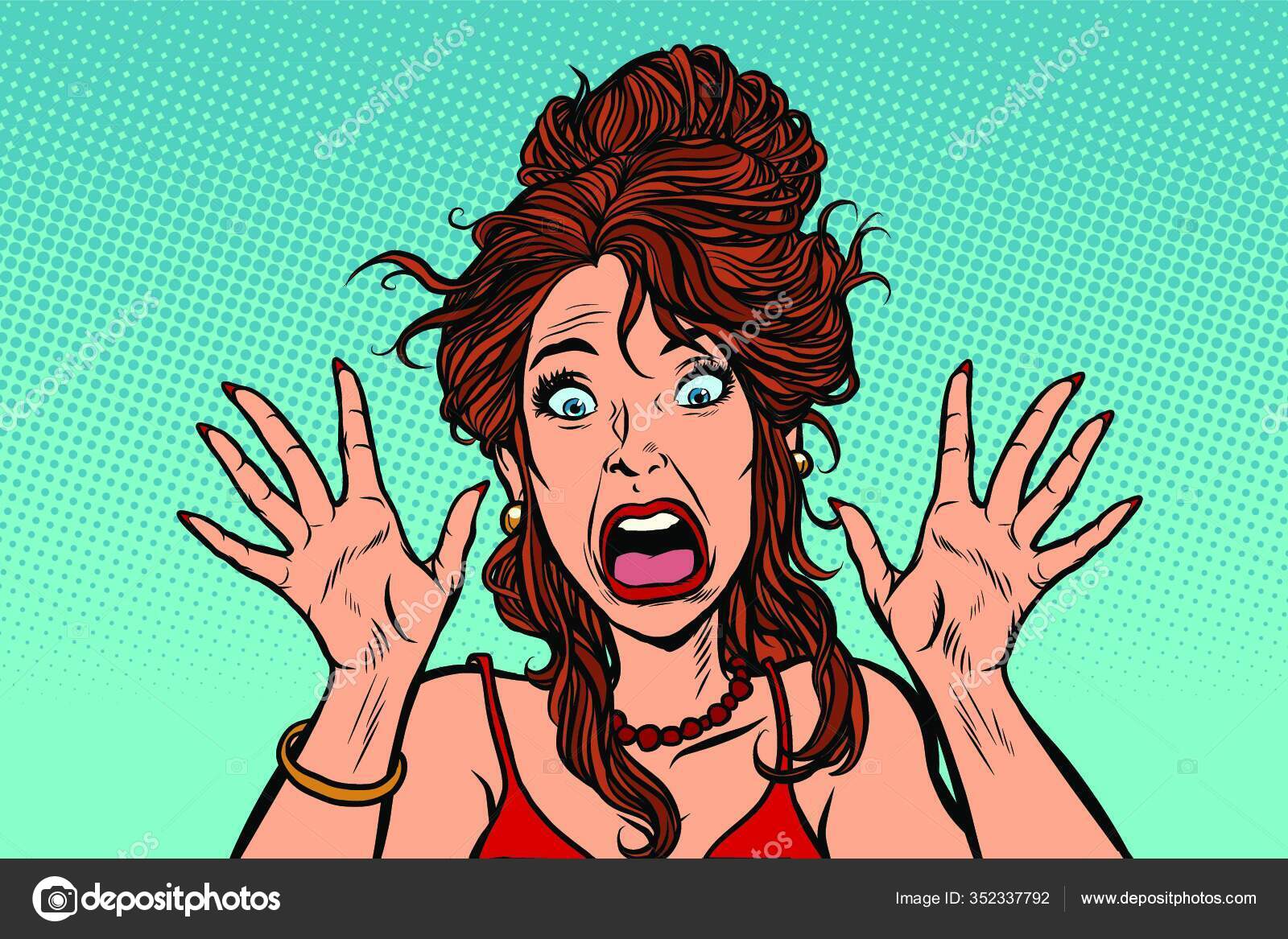 Scared Comic Face Expression in Retro to Graphic by smartstartstocker ·  Creative Fabrica