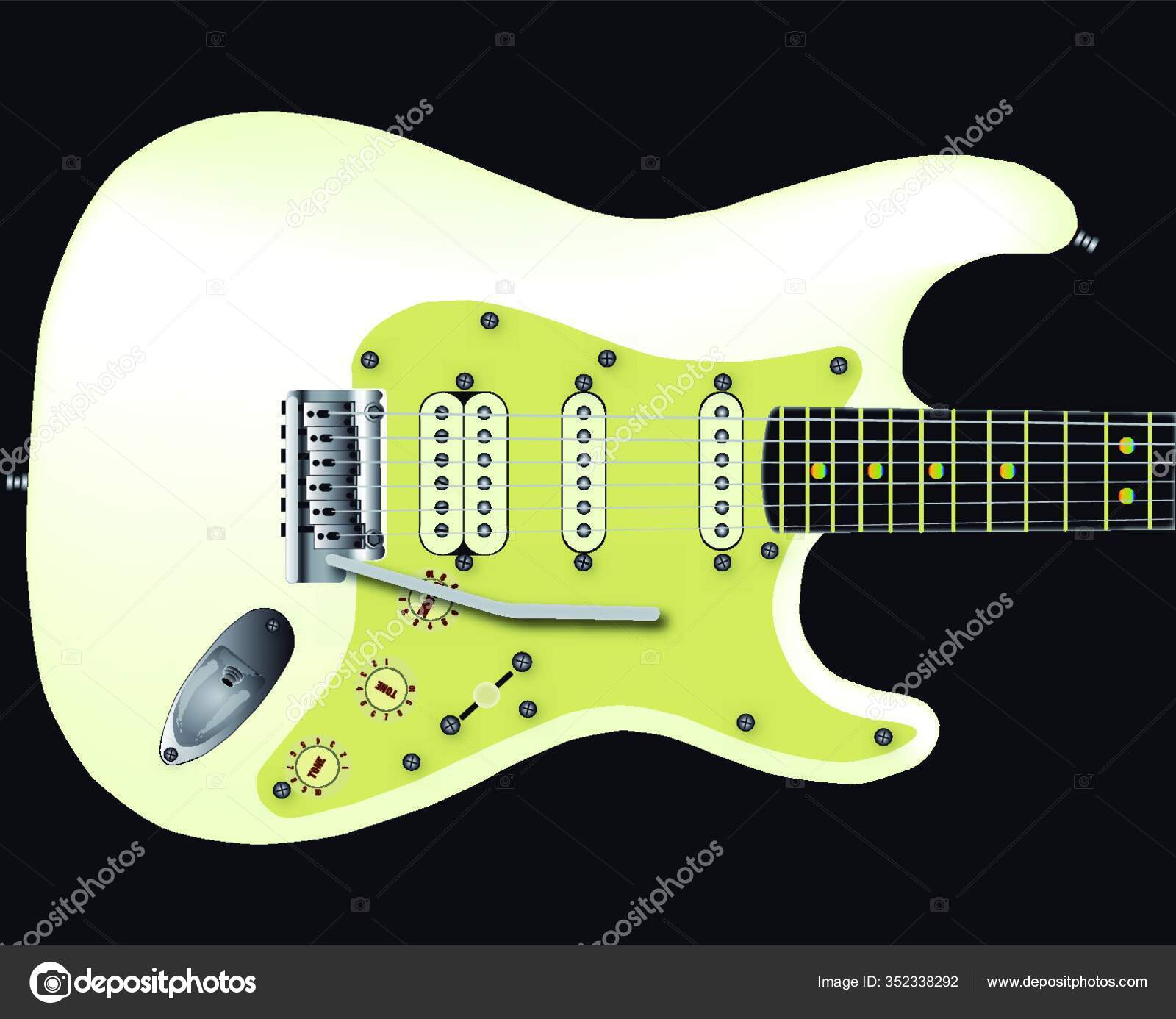Electric Guitar Complete Tremolo System — Stock Vector