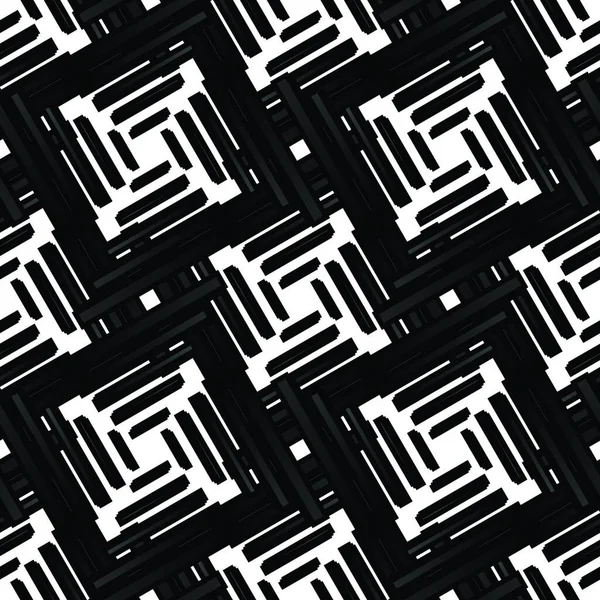 Patrón Moderno Abstracto Blanco Negro Sin Costuras Intersecciones Rectángulos — Archivo Imágenes Vectoriales