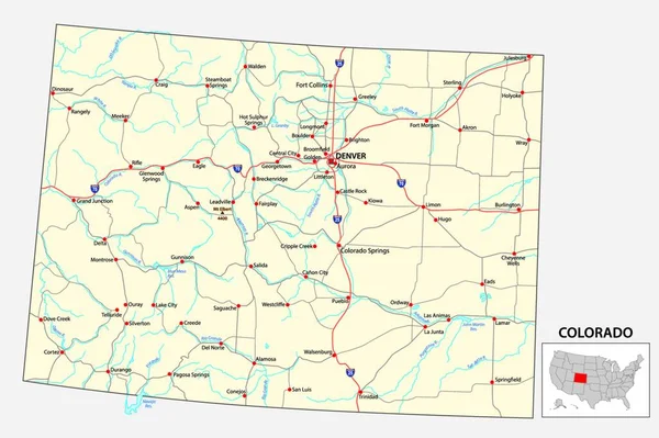 Roteiro Estado Americano Colorado —  Vetores de Stock