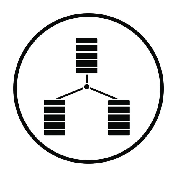 Значок Базы Данных Дизайн Трафарета Тонкого Круга Векторная Миграция — стоковый вектор