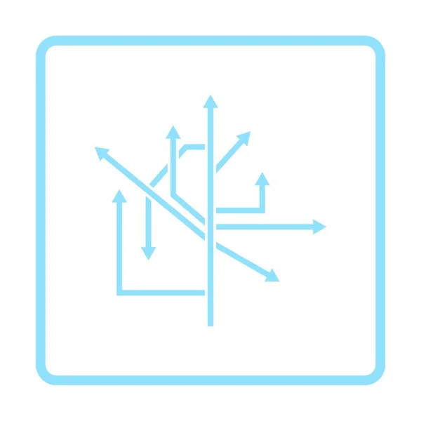 Direção Setas Ícone Desenho Moldura Azul Ilustração Vetorial —  Vetores de Stock