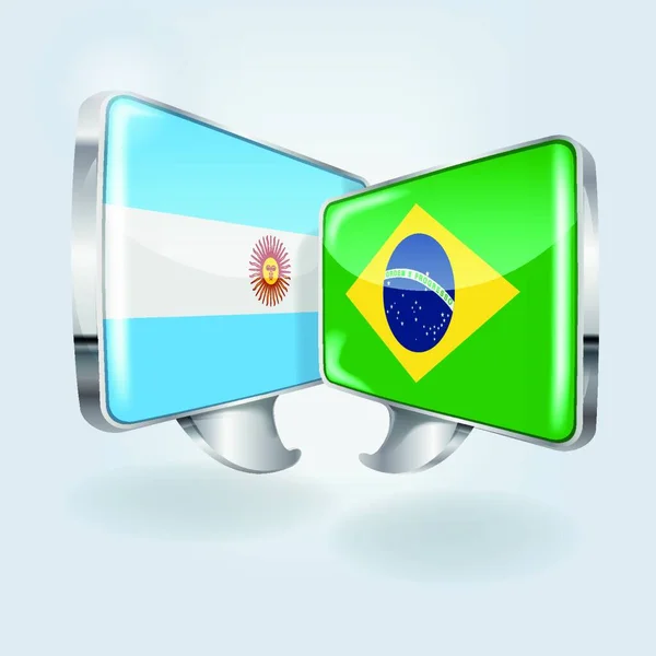 Speech Bubbles Brazilian Argentinian — Stock Vector