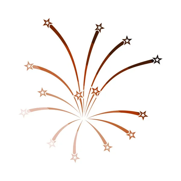 Fireworks Icon Flat Color Design Vector Illustration — Stock Vector