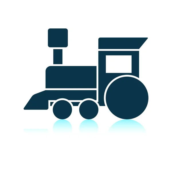Tren Oyuncak Simgesi Gölge Yansıma Tasarımı Vektör Çizim — Stok Vektör