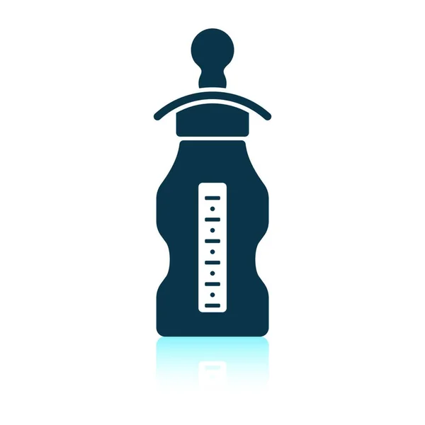 Ikon Botol Bayi Desain Bayangan Refleksi Ilustrasi Vektor - Stok Vektor