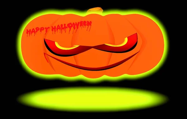 Gonosz Halloween Tök Ragyogó Gonosz Vigyorral — Stock Vector