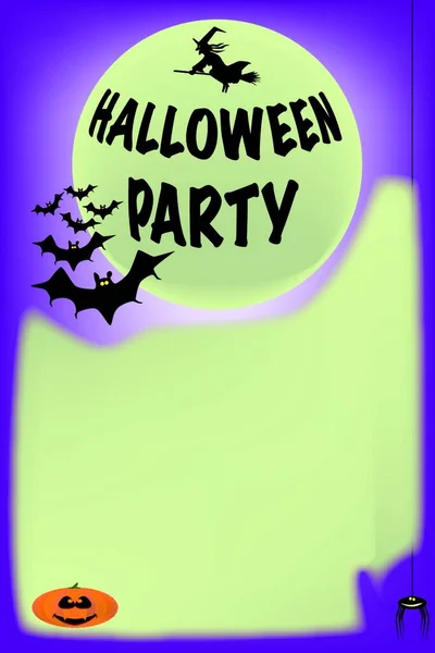 Plakat Gotowy Tekst Halloween Party Lub Zaproszenie — Wektor stockowy