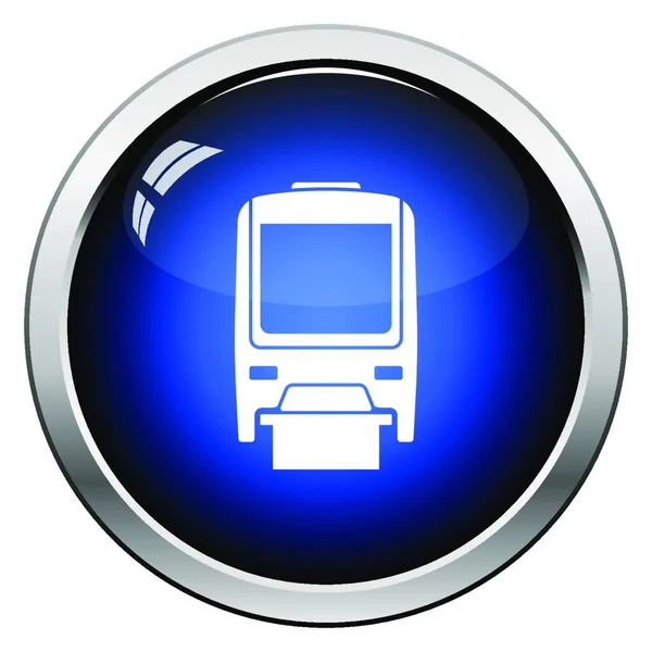 Monorail Icon Front View Glossy Button Design Vector Illustration — Stock Vector
