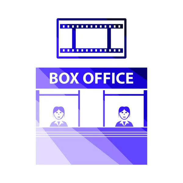 Box Office Ikon Lapos Color Design Vektorillusztráció — Stock Vector