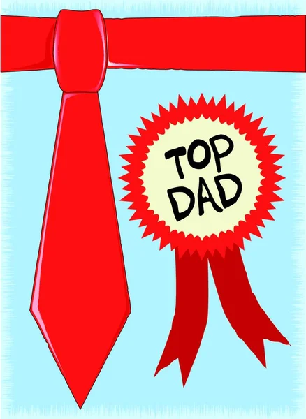 Rote Krawatte Auf Schwarzem Hintergrund Mit Rosette Für Top Papa — Stockvektor