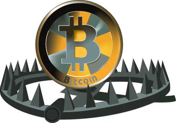 Criptomoeda Moeda Virtual Bitcoin —  Vetores de Stock
