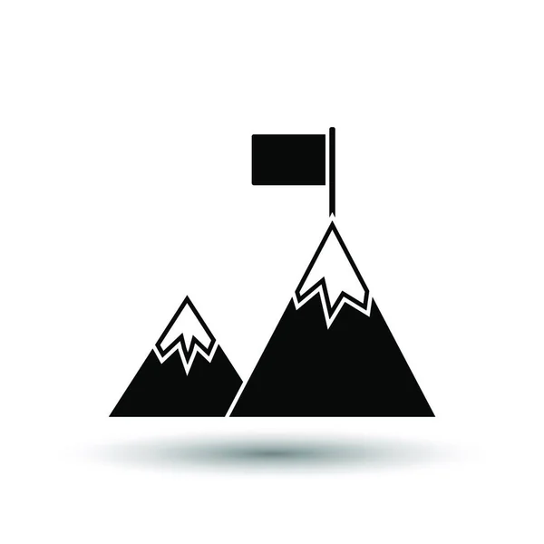 Icône Mission Noir Sur Fond Blanc Avec Ombre Illustration Vectorielle — Image vectorielle