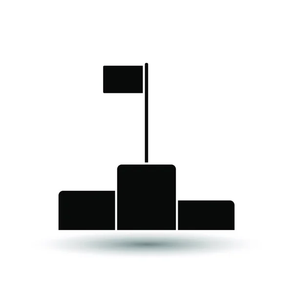 台座アイコン 影を持つ白い背景に黒 ベクトルイラストレーション — ストックベクタ