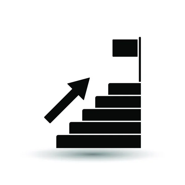 Ladder Aim Icon Black White Background Shadow Vector Illustration — Stock Vector