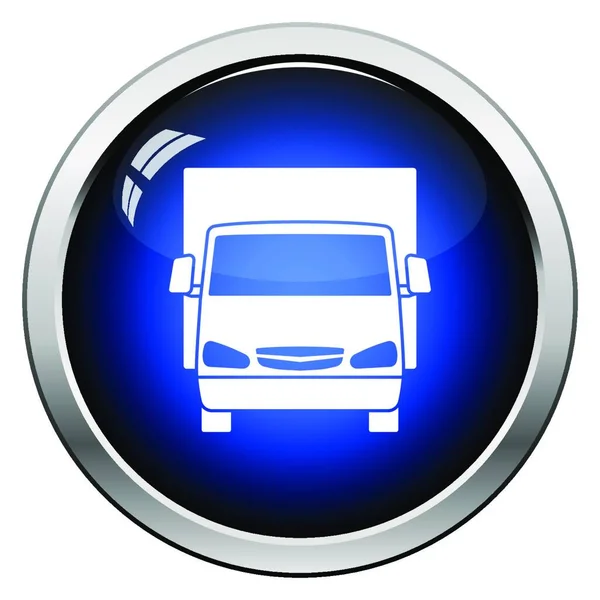 Ван Вантажівка Значок Вигляд Спереду Глянцевий Дизайн Кнопки Векторна Ілюстрація — стоковий вектор