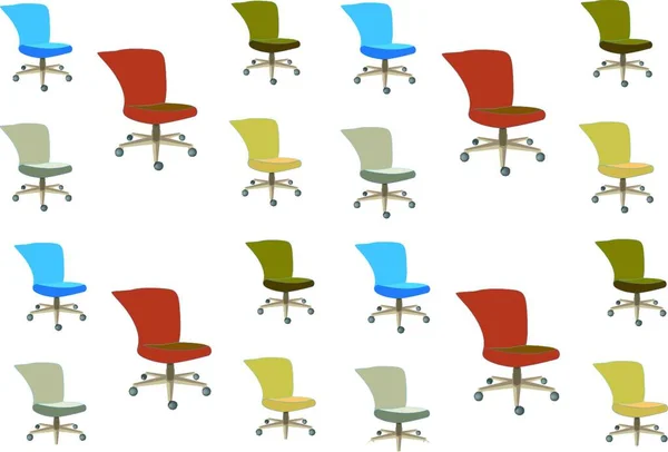 Group Colored Chairs Interior Decoration — Stock Vector