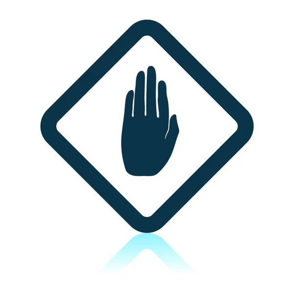 Εικονίδιο Του Προειδοποίηση Χέρι Σκιά Αντανάκλαση Σχεδιασμού Vector Εικονογράφηση — Διανυσματικό Αρχείο